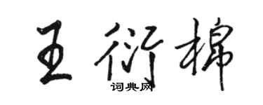 骆恒光王衍棉行书个性签名怎么写