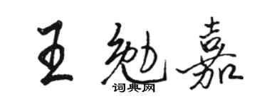 骆恒光王勉嘉行书个性签名怎么写