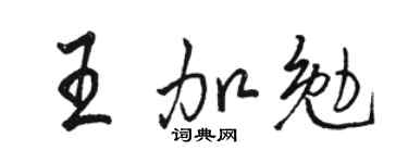 骆恒光王加勉行书个性签名怎么写