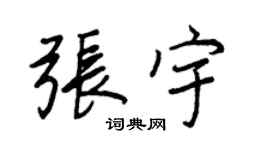 王正良张宇行书个性签名怎么写