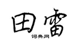 王正良田雷行书个性签名怎么写