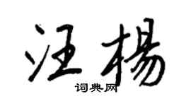 王正良汪杨行书个性签名怎么写