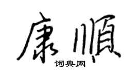 王正良康顺行书个性签名怎么写