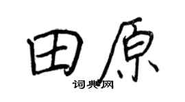 王正良田原行书个性签名怎么写