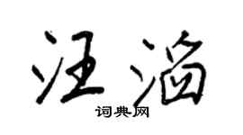 王正良汪滔行书个性签名怎么写