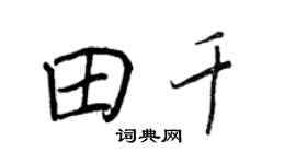 王正良田千行书个性签名怎么写