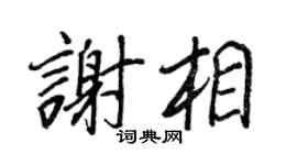 王正良谢相行书个性签名怎么写