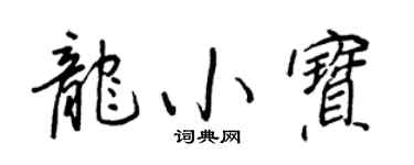 王正良龙小宝行书个性签名怎么写