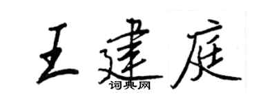 王正良王建庭行书个性签名怎么写