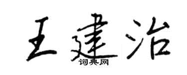 王正良王建治行书个性签名怎么写