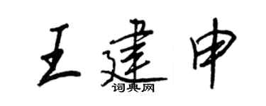 王正良王建申行书个性签名怎么写