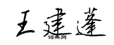 王正良王建蓬行书个性签名怎么写