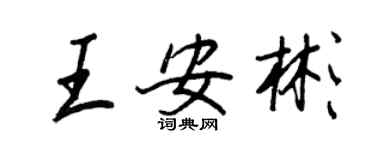 王正良王安彬行书个性签名怎么写