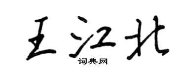 王正良王江北行书个性签名怎么写