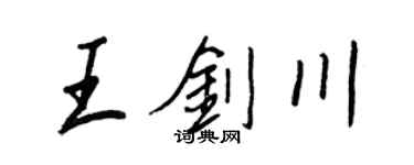 王正良王剑川行书个性签名怎么写