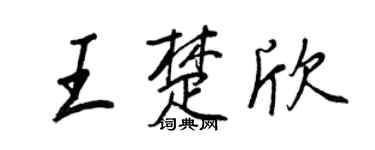 王正良王楚欣行书个性签名怎么写