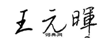 王正良王元晖行书个性签名怎么写