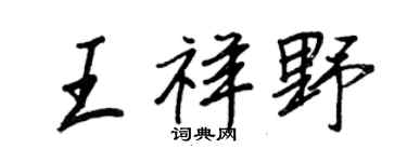 王正良王祥野行书个性签名怎么写