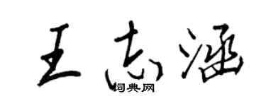 王正良王志涵行书个性签名怎么写