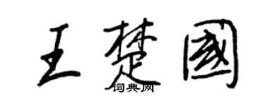 王正良王楚国行书个性签名怎么写