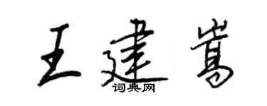 王正良王建嵩行书个性签名怎么写