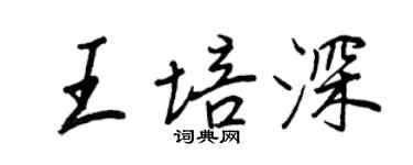 王正良王培深行书个性签名怎么写