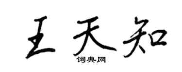 王正良王天知行书个性签名怎么写