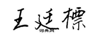 王正良王廷标行书个性签名怎么写