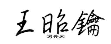 王正良王昭钥行书个性签名怎么写