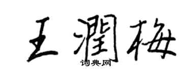 王正良王润梅行书个性签名怎么写