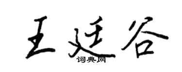 王正良王廷谷行书个性签名怎么写