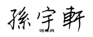 王正良孙宇轩行书个性签名怎么写