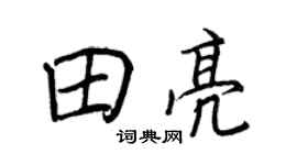 王正良田亮行书个性签名怎么写