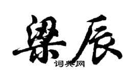 胡问遂梁辰行书个性签名怎么写