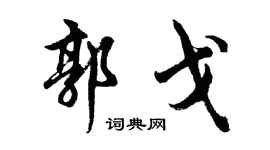 胡问遂郭戈行书个性签名怎么写