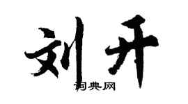 胡问遂刘开行书个性签名怎么写