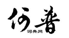 胡问遂何普行书个性签名怎么写