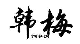 胡问遂韩梅行书个性签名怎么写