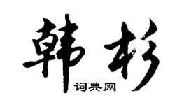 胡问遂韩杉行书个性签名怎么写