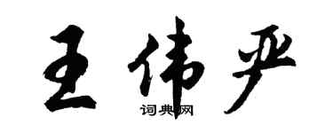 胡问遂王伟严行书个性签名怎么写