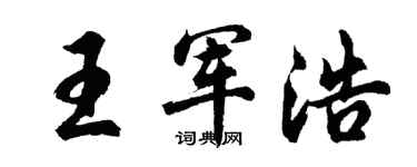 胡问遂王军浩行书个性签名怎么写