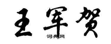 胡问遂王军贺行书个性签名怎么写