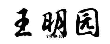 胡问遂王明园行书个性签名怎么写