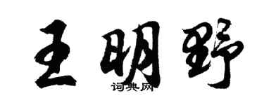 胡问遂王明野行书个性签名怎么写