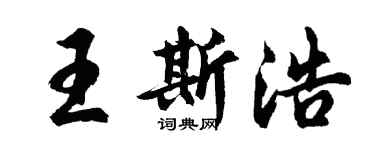 胡问遂王斯浩行书个性签名怎么写