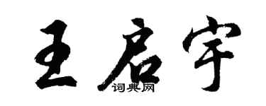 胡问遂王启宇行书个性签名怎么写