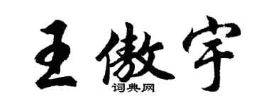 胡问遂王傲宇行书个性签名怎么写