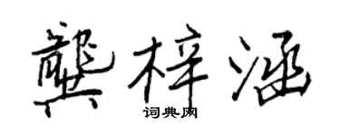 王正良龚梓涵行书个性签名怎么写