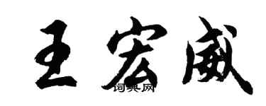 胡问遂王宏威行书个性签名怎么写