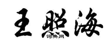 胡问遂王照海行书个性签名怎么写